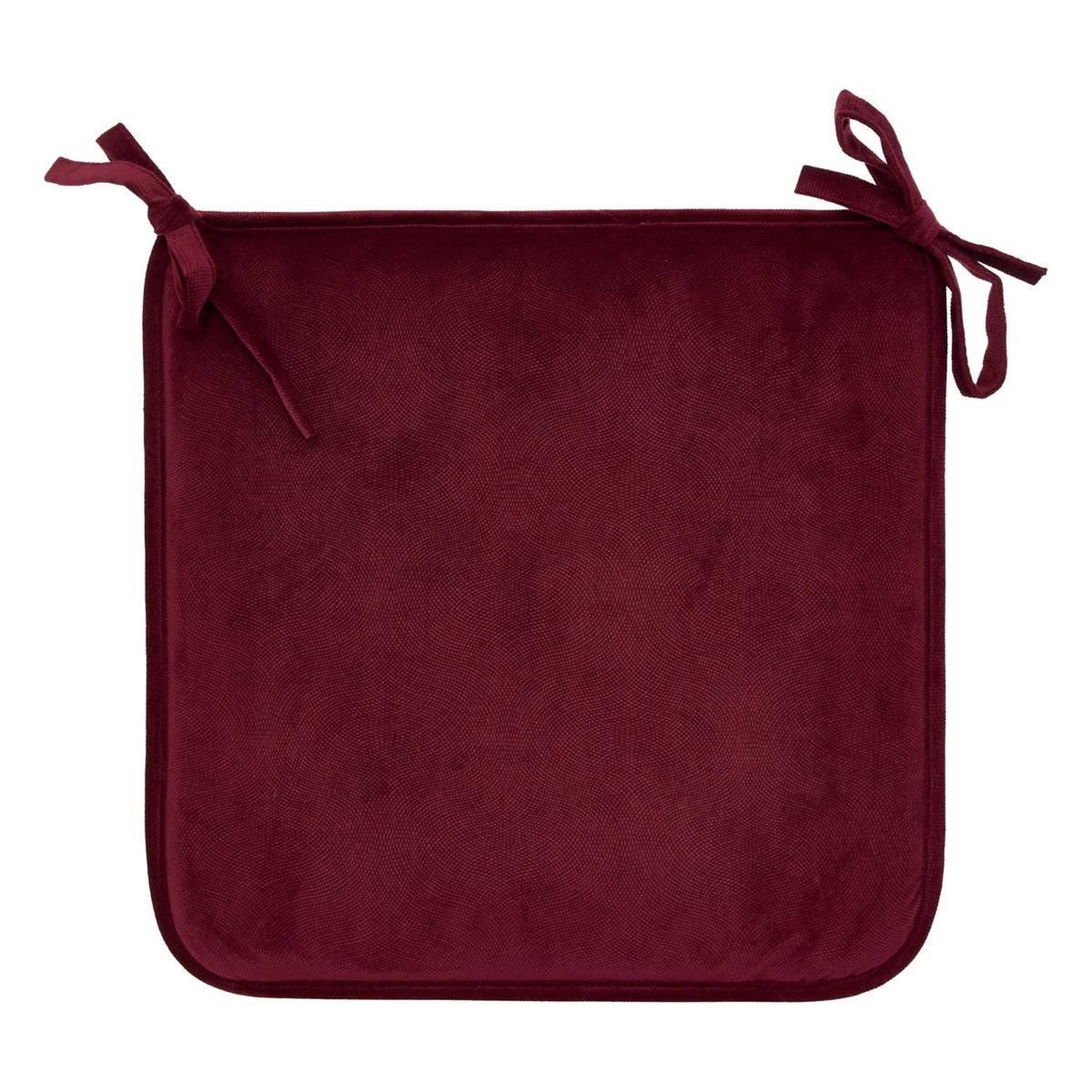 ATMOSPHERA Galette de chaise uni  lilou  38x38cm rouge grenat