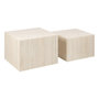 Voir la diapositive 6 : LISA DESIGN Pueblo - lot de 2 tables basses - effet travertin - 58 et 50 cm