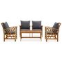 Voir la diapositive 2 : VIDAXL Salon de jardin 5 pcs avec coussins Bois d'acacia solide