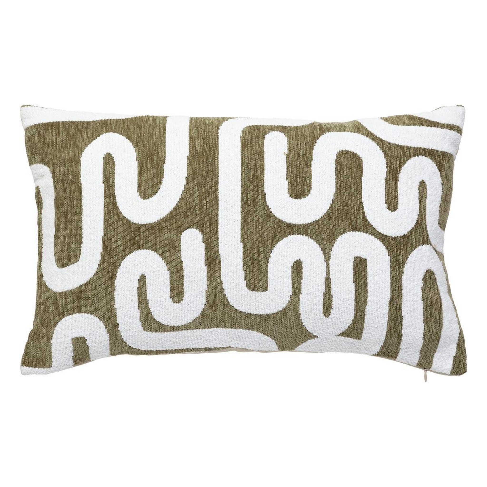 ATMOSPHERA Housse de coussin chenille  jeni  30x50cm kaki