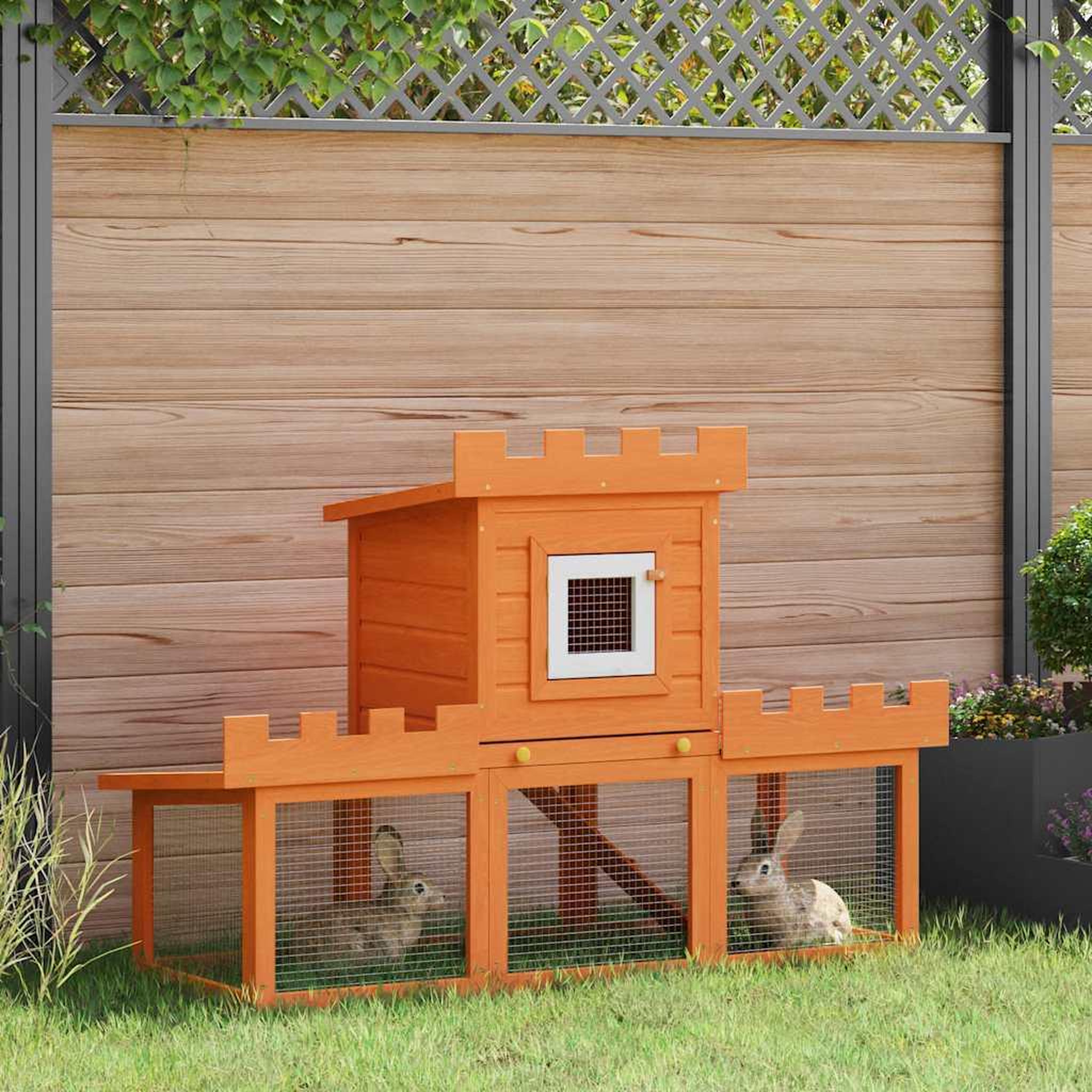 Voir la diapositive 2 : VIDAXL Clapier large d'exterieur avec 1 seule maison