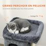 Voir la diapositive 6 : PAWHUT Arbre à chat griffoir 2 niches grande plateforme panier d'observation boule ressort gris