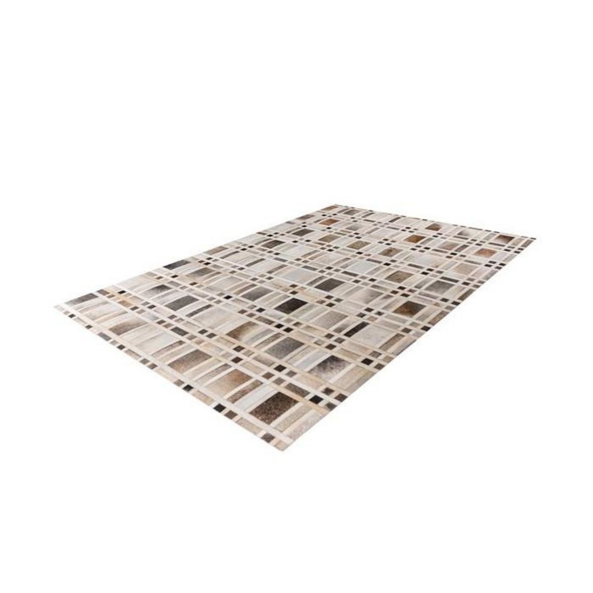 Paris Prix Tapis Fait Main en Cuir  Lavin II  Gris