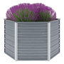 Voir la diapositive 2 : VIDAXL Lit sureleve de jardin Acier galvanise 129x129x77 cm Gris