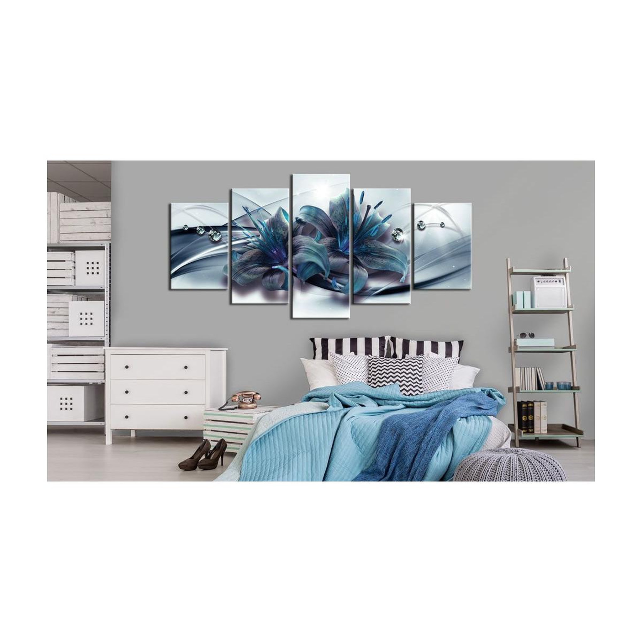 Voir la diapositive 2 : Paris Prix Tableau imprimé  blue lily