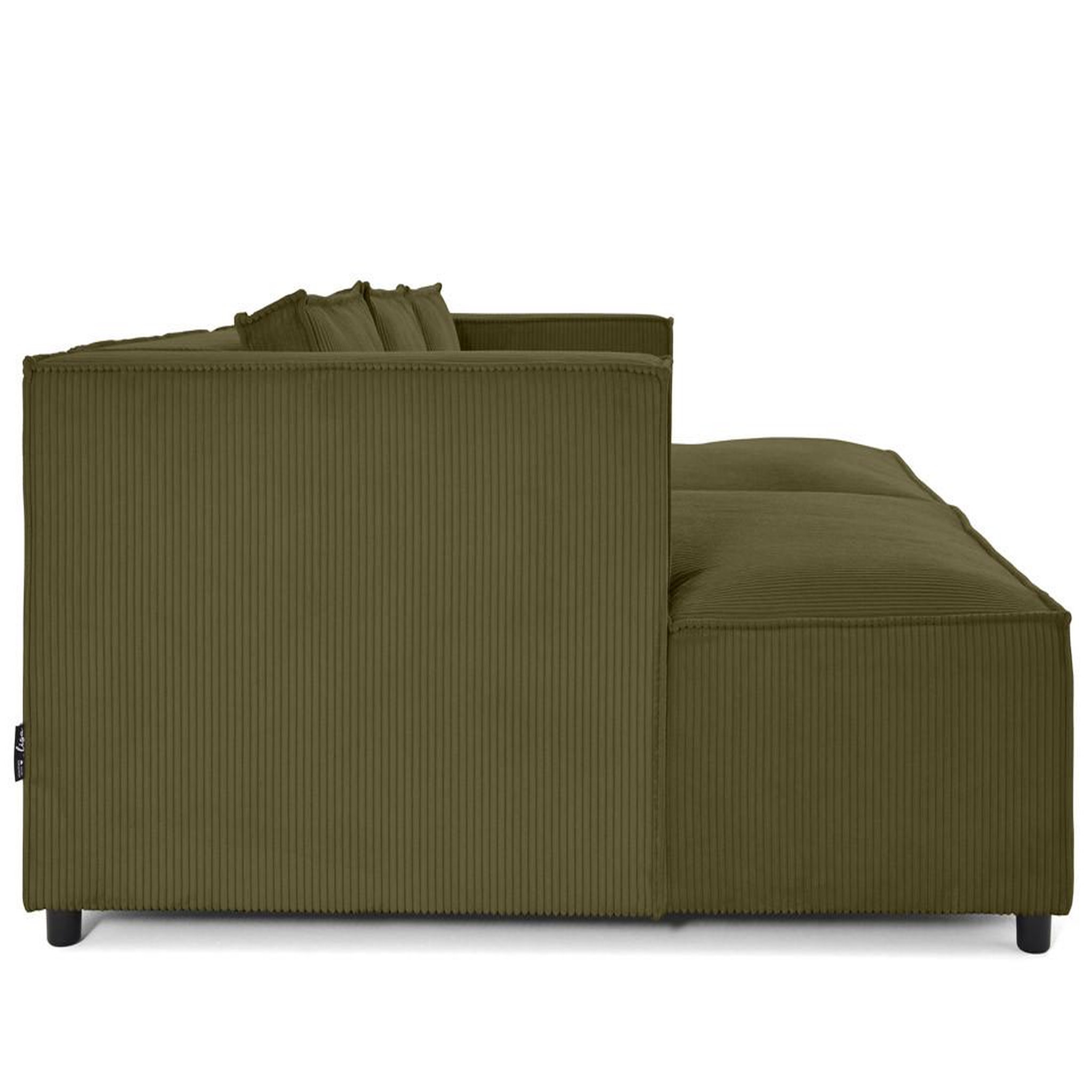 Voir la diapositive 5 : LISA DESIGN Stella - canapé droit 3 places avec double méridienne - assise profonde - en velours côtelé