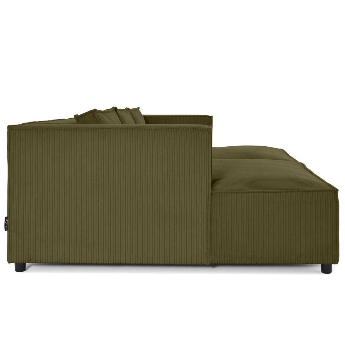 LISA DESIGN Stella - canapé droit 3 places avec double méridienne - assise profonde - en velours côtelé