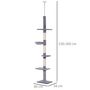 Voir la diapositive 3 : PAWHUT Arbre à chat poteau à griffer L40 x l 34 x H 230-260 cm 5 niveaux d'activités gris