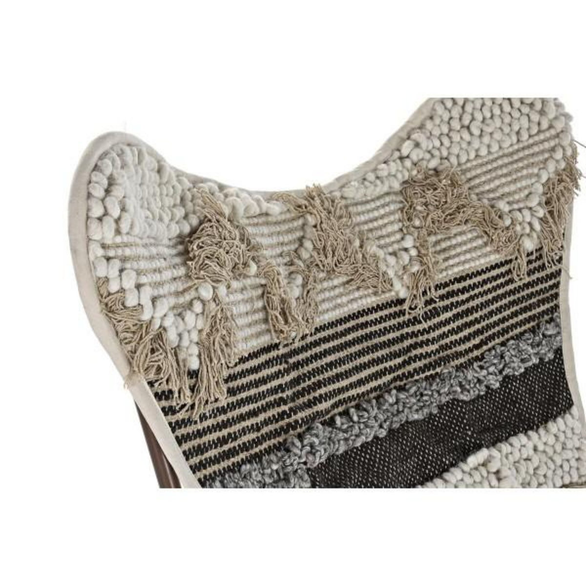 MARKET24 Chaise de jardin DKD Home Decor Noir Marron Coton Fer (74 x 65 x 90 cm)