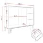 Voir la diapositive 5 : BEST MOBILIER Hope - buffet bas 135 cm - 3 tiroirs et 2 portes