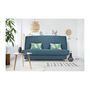 Voir la diapositive 2 : GRUHIER Banquette clic clac BULTEX - Tissu Taupe + Coussins deco jungle - L193 x P95 x H