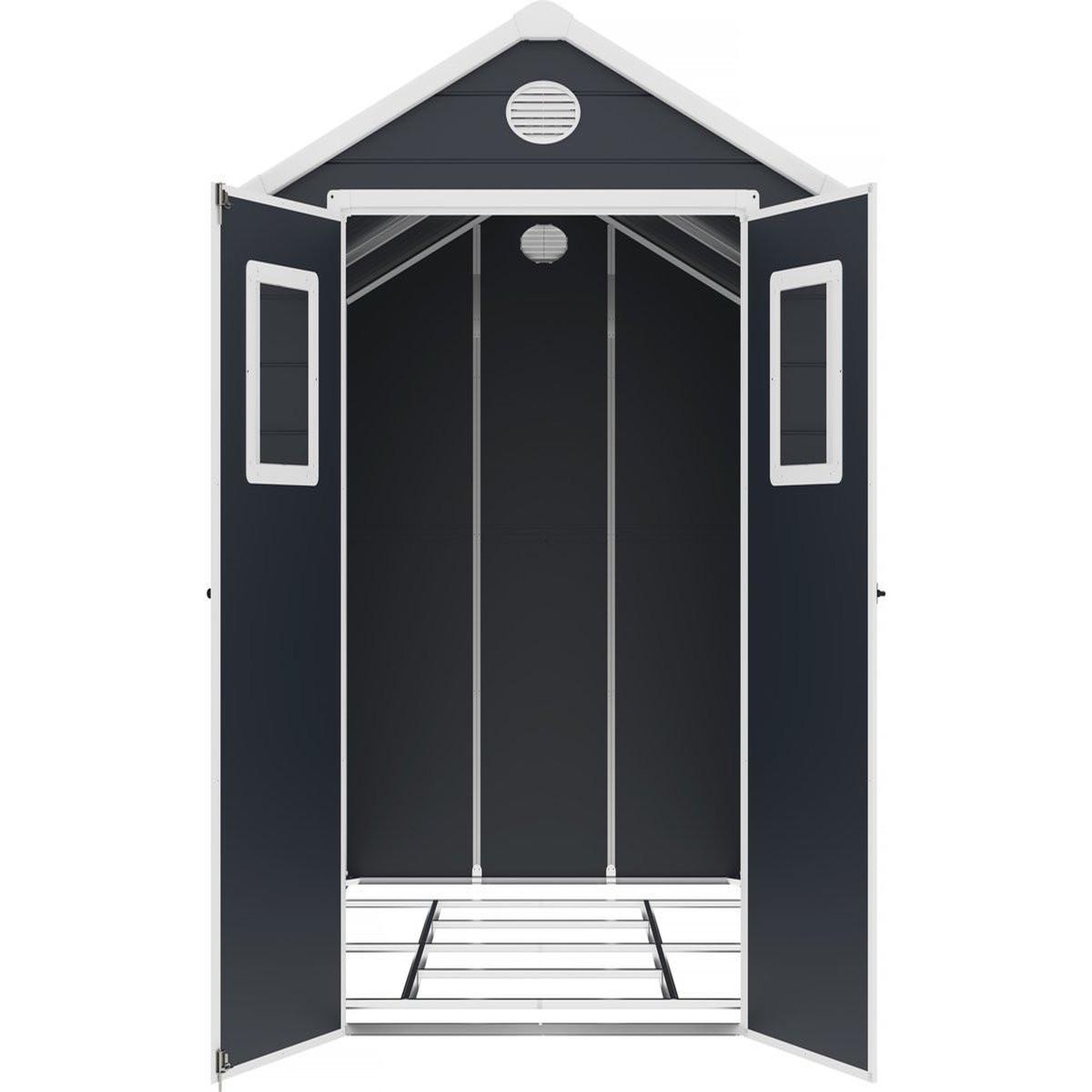 Voir la diapositive 4 : Habitat et Jardin Abri de jardin résine  texas  - 5.23 m² - kit d'ancrage inclus  - anthracite