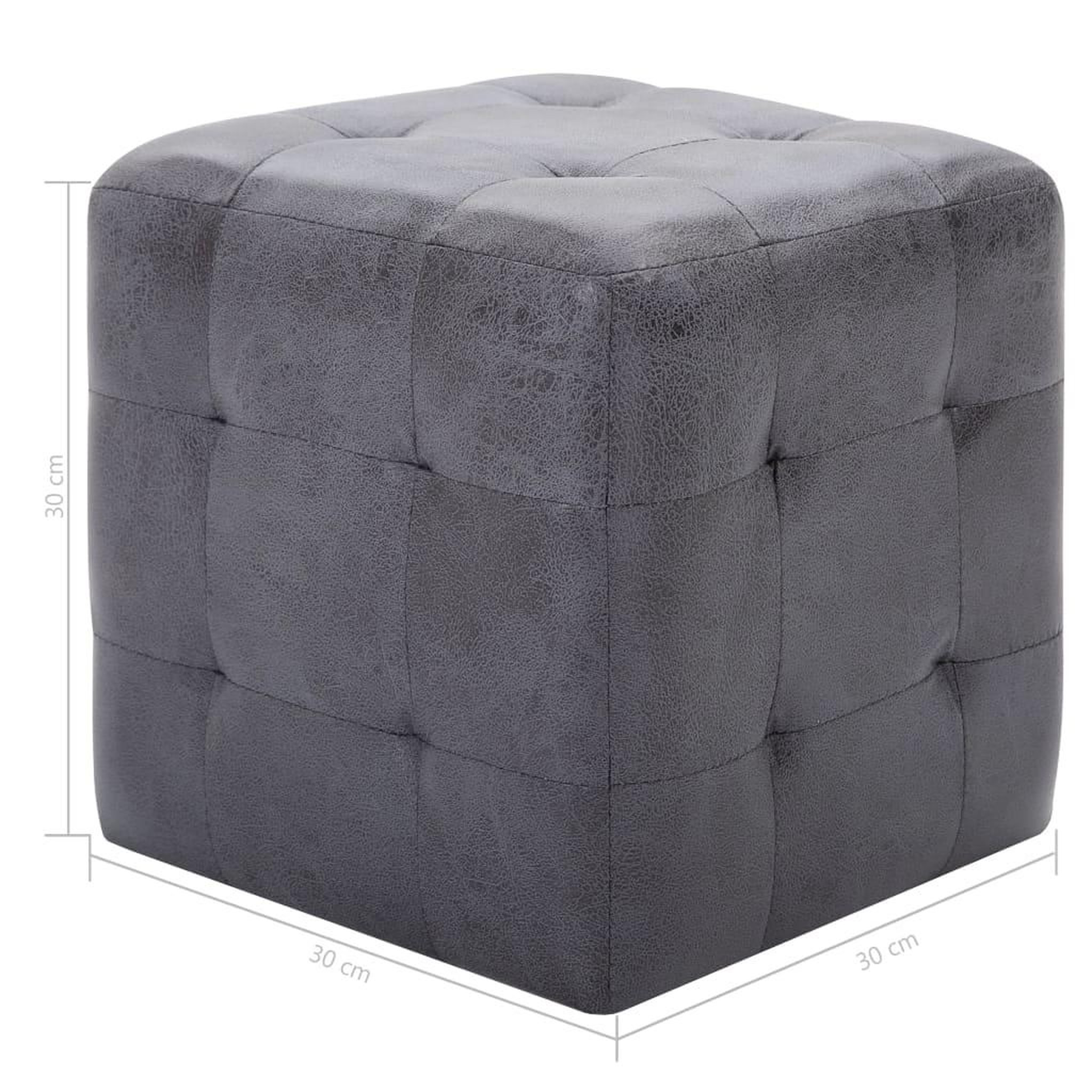 Voir la diapositive 6 : VIDAXL 2 pcs Tables de chevet Gris 30x30x30 cm Similicuir daim