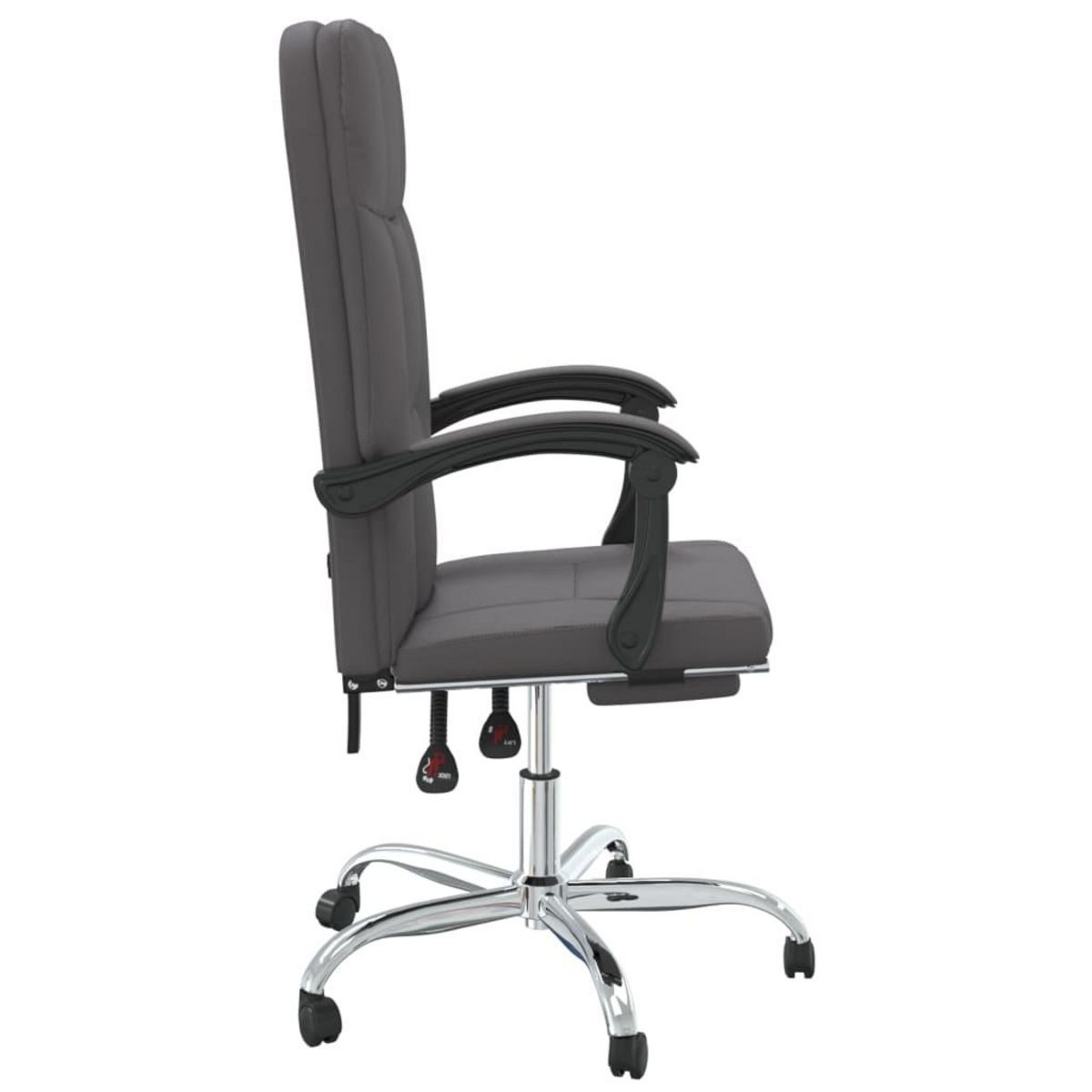 VIDAXL Fauteuil inclinable de bureau Gris Similicuir