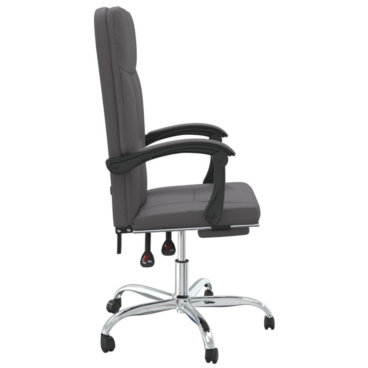 VIDAXL Fauteuil inclinable de bureau Gris Similicuir