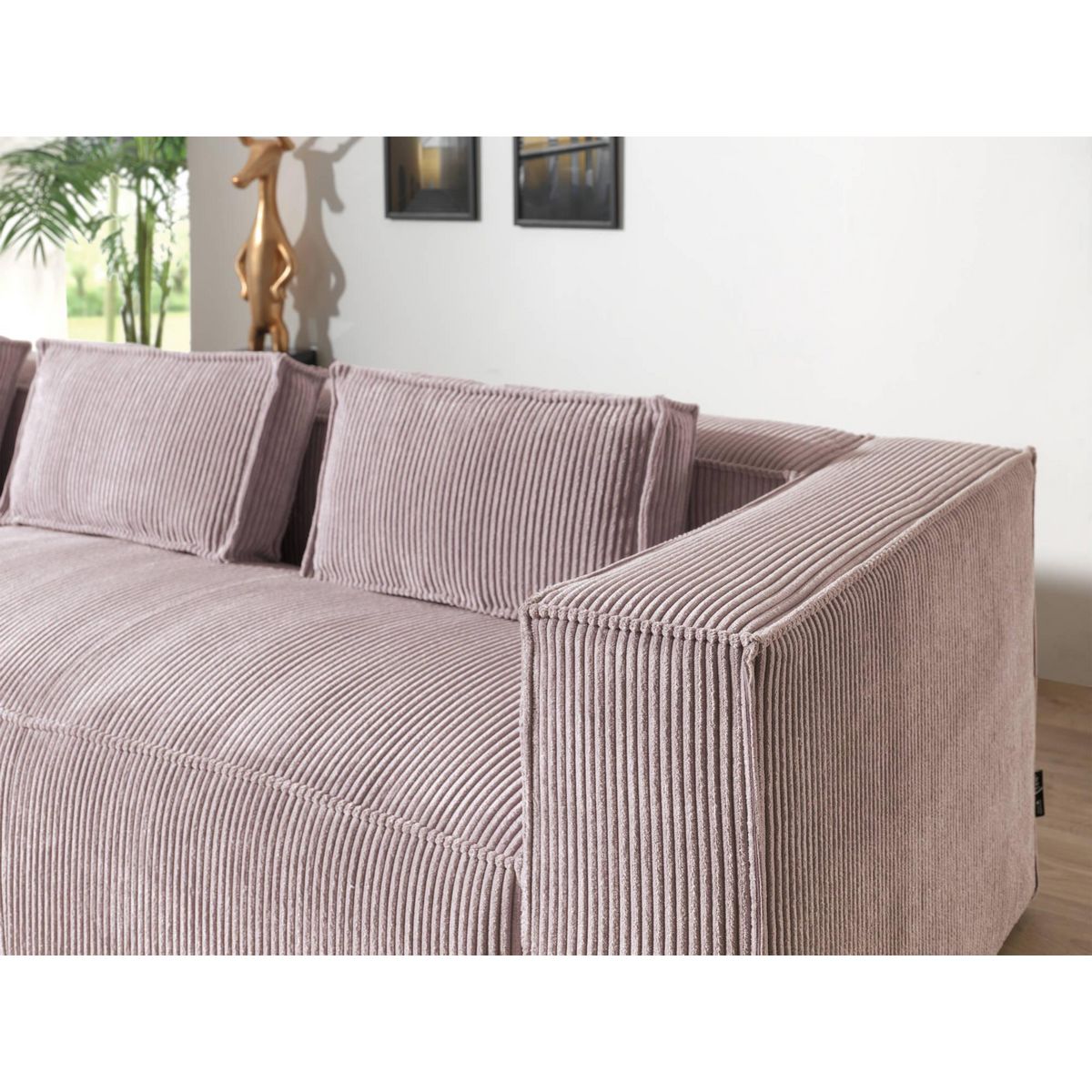 LISA DESIGN Stella - canapé d'angle - en velours côtelé - 4 places -style contemporain - gauche