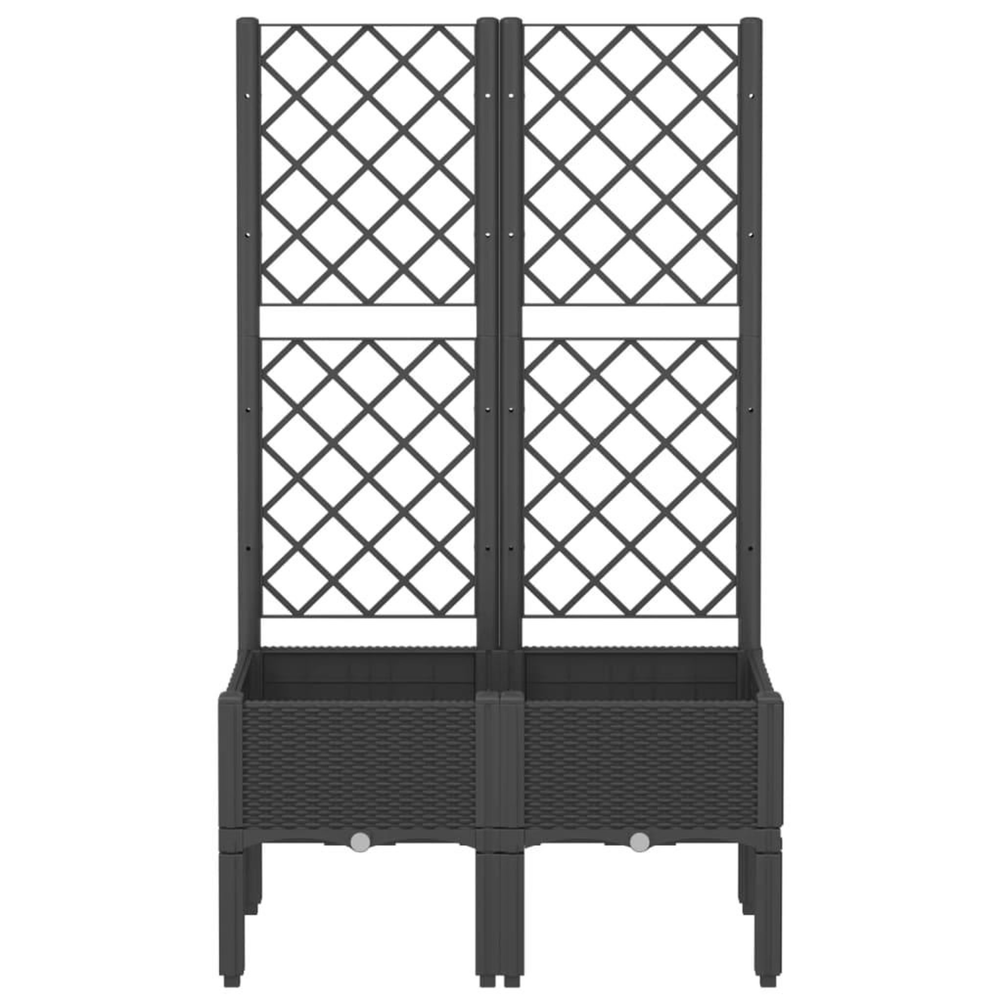 Voir la diapositive 3 : VIDAXL Jardiniere avec treillis noir 80x40x142 cm PP