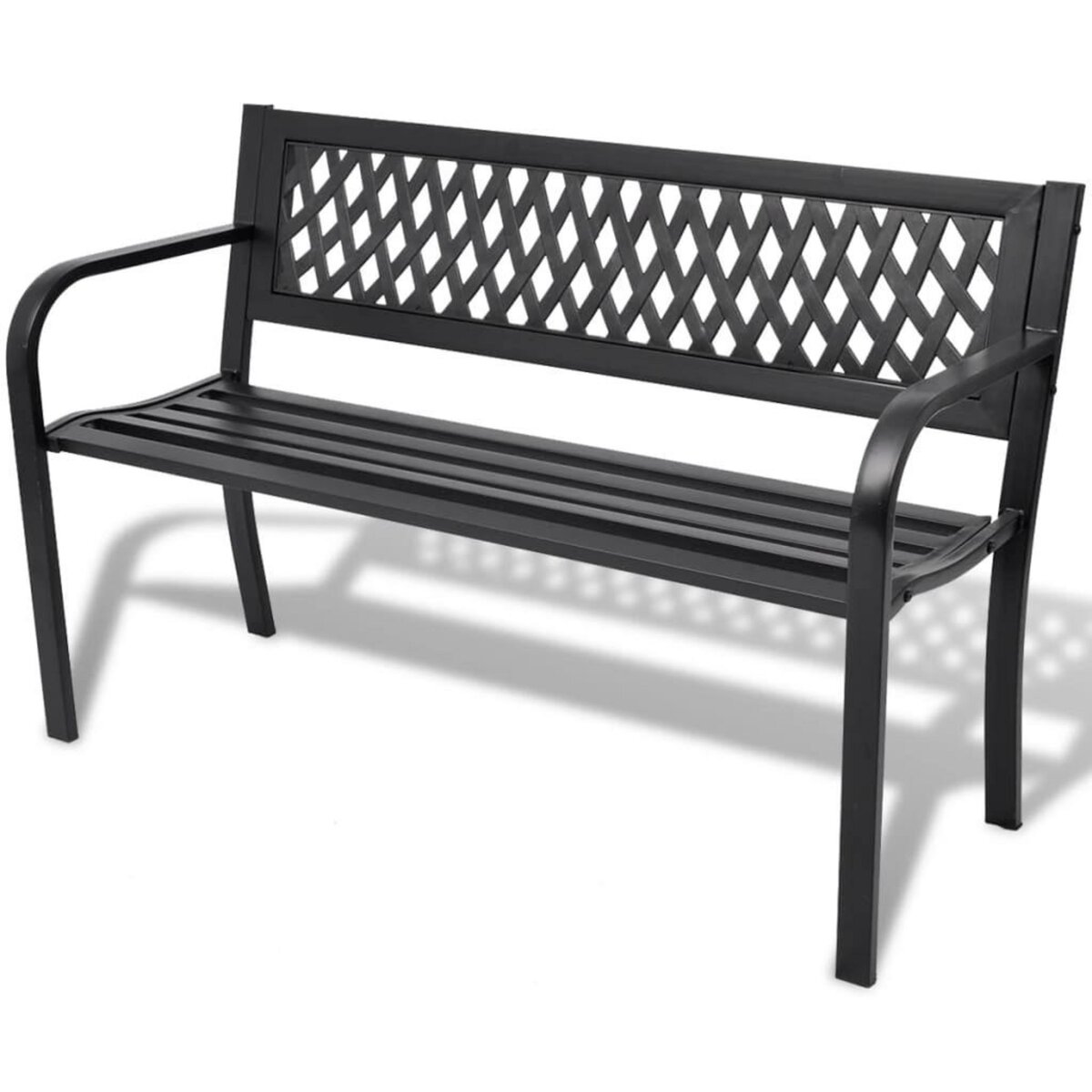 VIDAXL Banc de jardin 118 cm Acier Noir