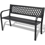 VIDAXL Banc de jardin 118 cm Acier Noir