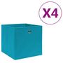 Voir la diapositive 1 : VIDAXL Boîtes de rangement 4 pcs Tissu intisse 28x28x28 cm Bleu azure