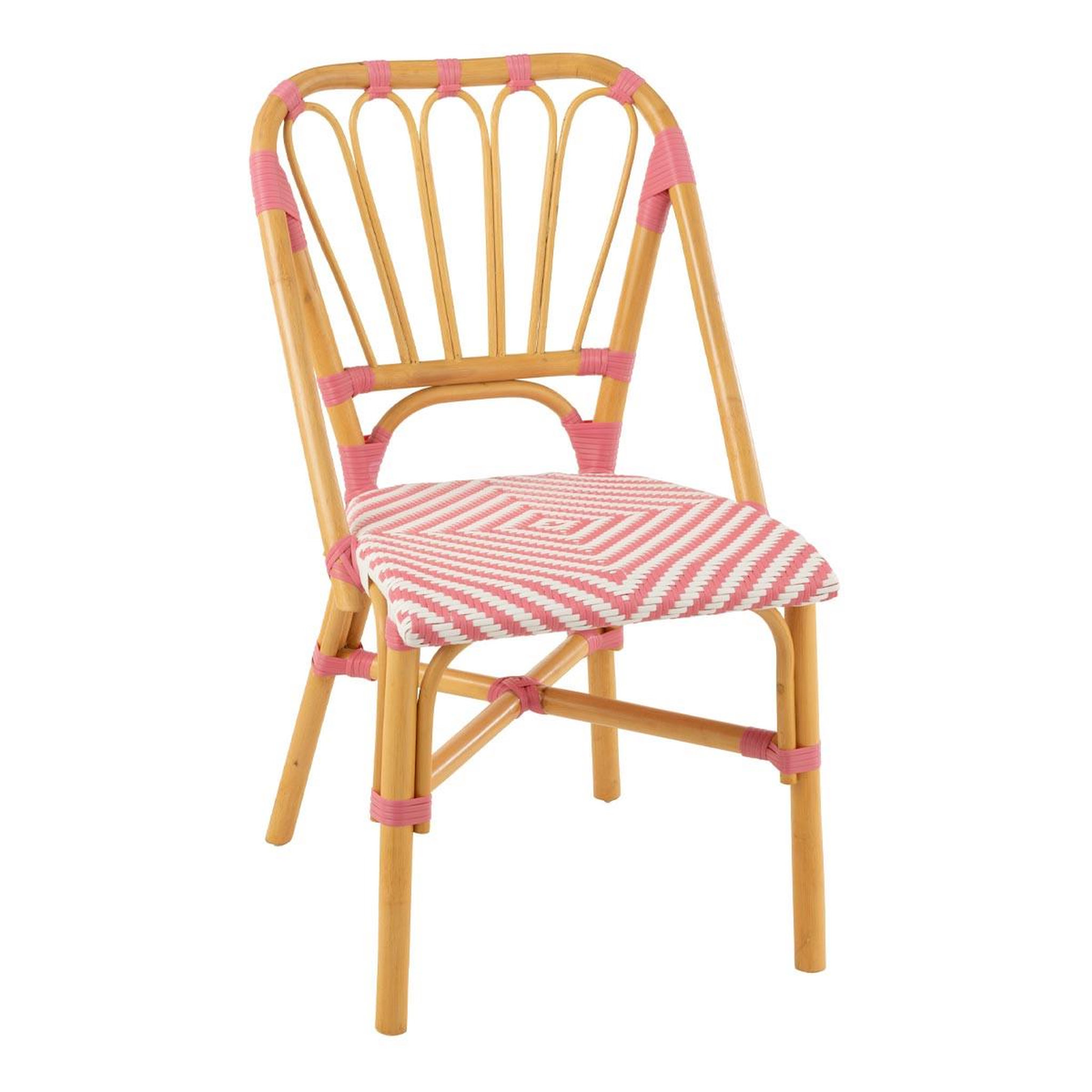 J-LINE Chaise en rotin  danial  85cm rose