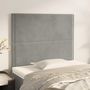 Voir la diapositive 1 : VIDAXL Tetes de lit 2 pcs Gris clair 80x5x78/88 cm Velours