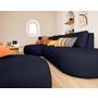 Voir la diapositive 4 : LISA DESIGN Santorini - canapé modulable d'angle gauche + pouf - 5 places - en tissu texturé