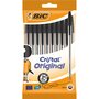 Voir la diapositive 1 : BIC Lot de 10 stylos bille pointe moyenne noir CRISTAL ORIGINAL