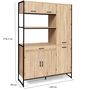Voir la diapositive 5 : ID MARKET Buffet de cuisine avec colonne de rangement 120 CM DETROIT 6 portes + tiroir design industriel