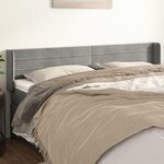 VIDAXL Tete de lit avec oreilles Gris clair 183x16x78/88 cm Velours