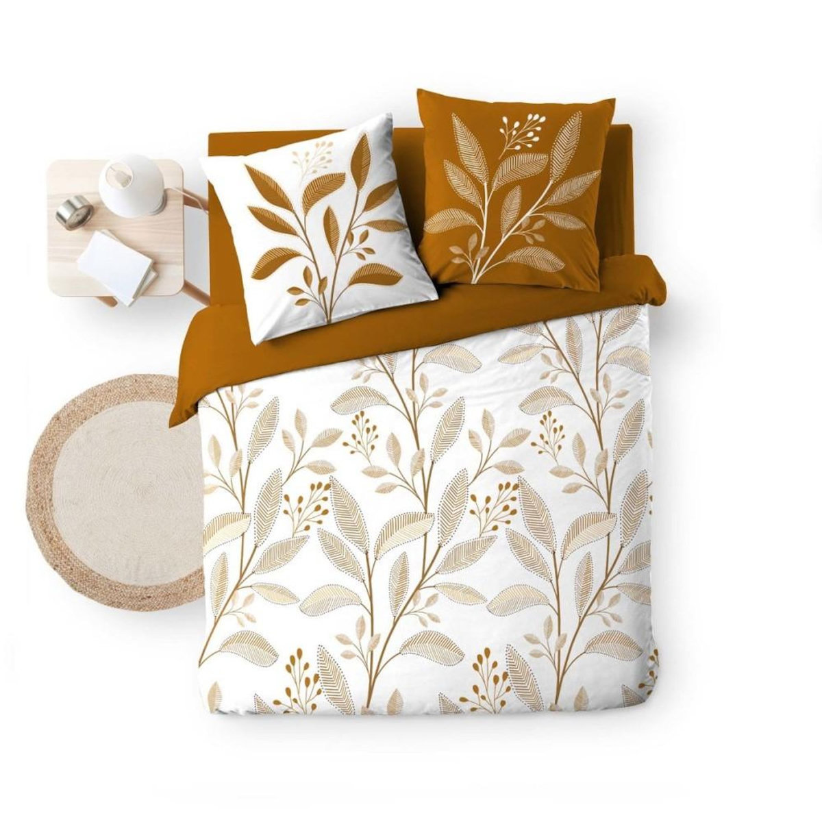 Douceur d'Intérieur Housse de couette 240x220 + 2 taies 100% coton