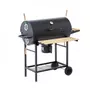 COOKINGBOX Barbecue a charbon MIKE - 2 grilles acier chromé - Surface de cuisson : 71 x 35 cm - Noir