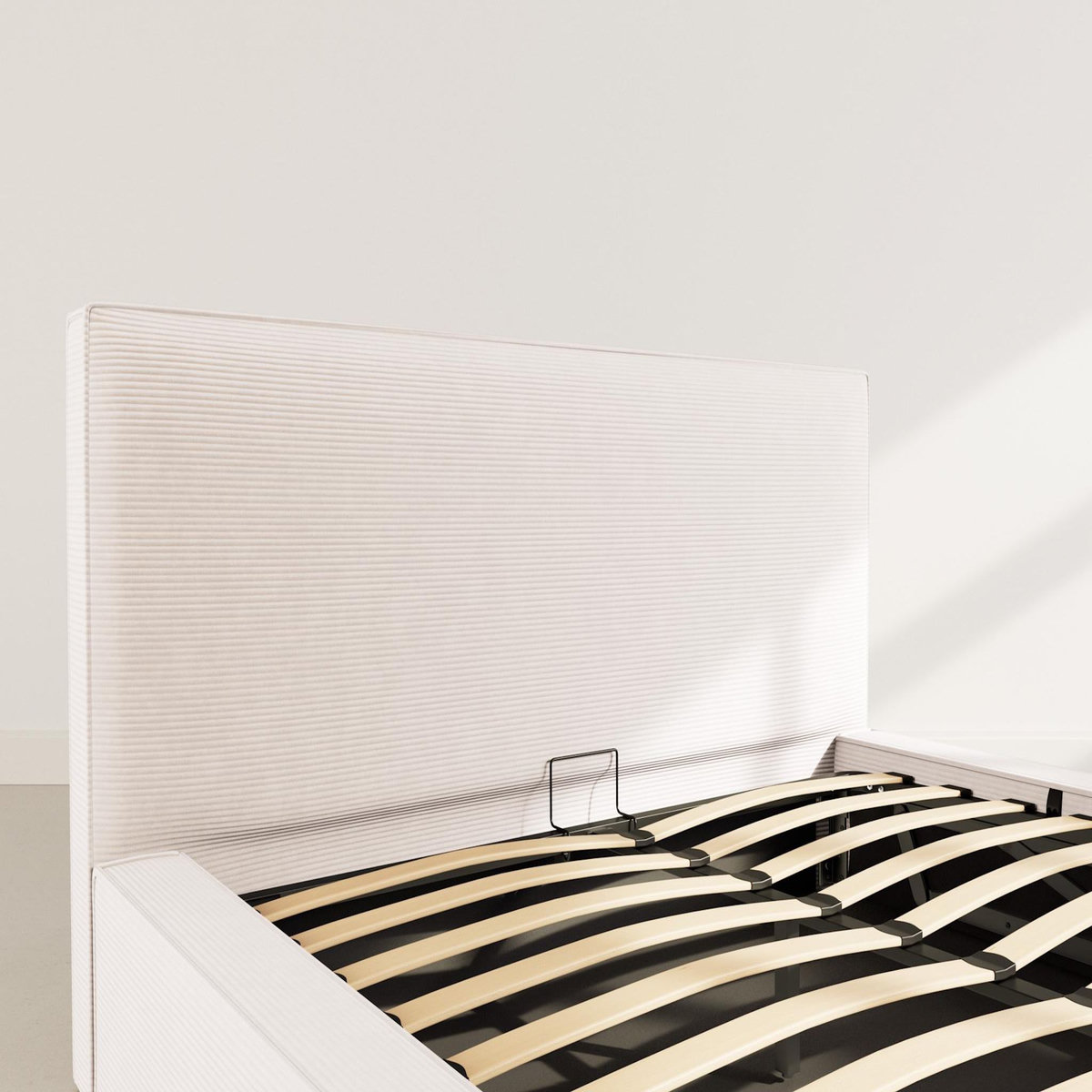 BEST MOBILIER Topaze - lit coffre - 160x200 cm - sommier inclus - velours côtelé