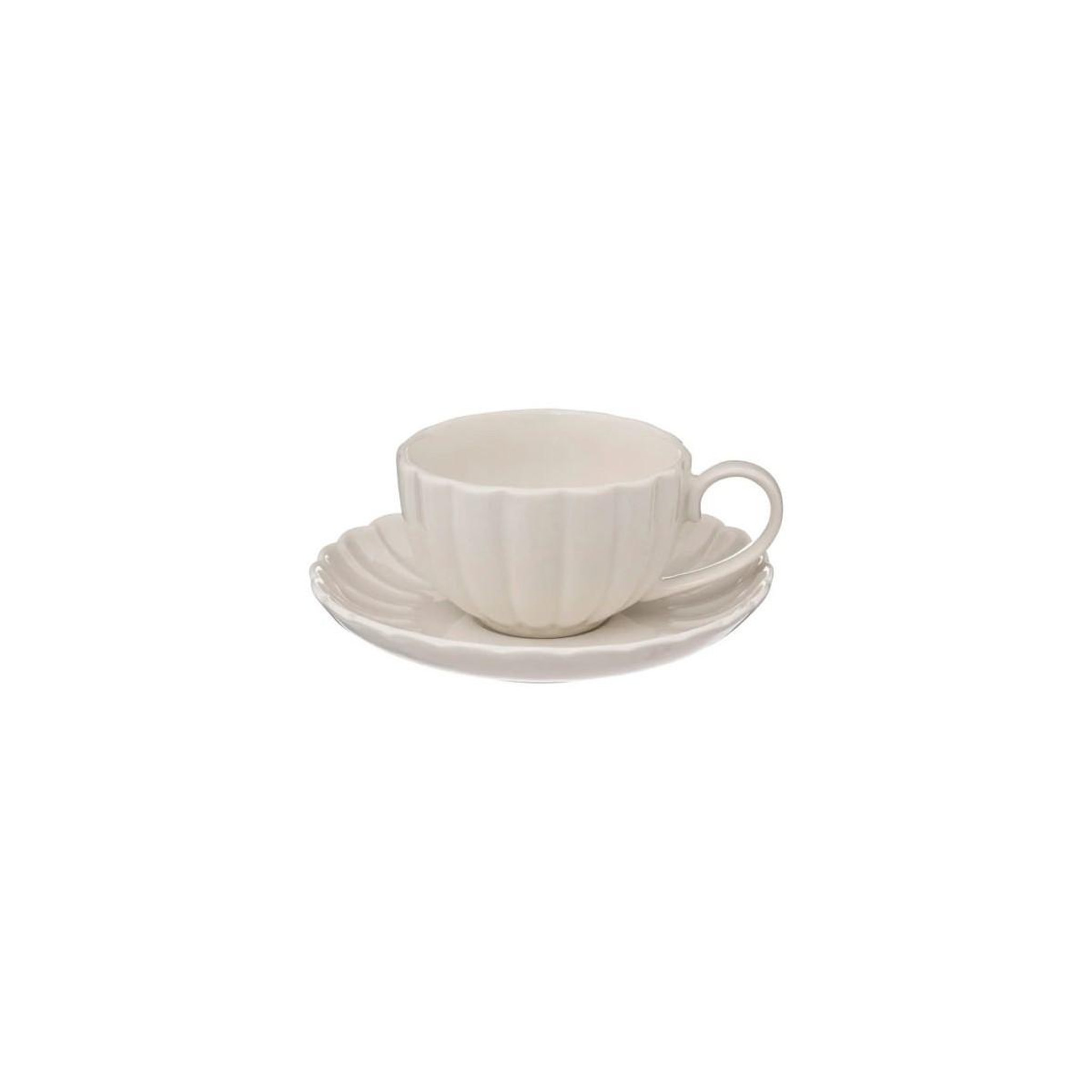 Voir la diapositive 2 : SECRET DE GOURMET Lot de 6 tasses & sous-tasses  romy  9cm blanc