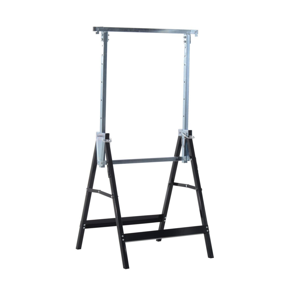HOMCOM Lot de 2 tréteaux pliables télescopiques hauteur réglable 80-130 cm noir