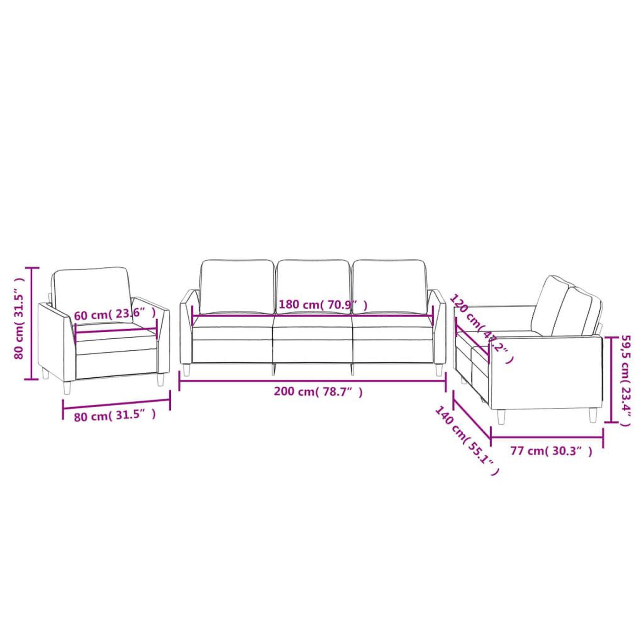 Voir la diapositive 6 : VIDAXL Ensemble de canapes 3 pcs avec coussins Creme Similicuir