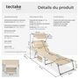 Voir la diapositive 6 : tectake Lot de 2 bains de soleil pliable beige