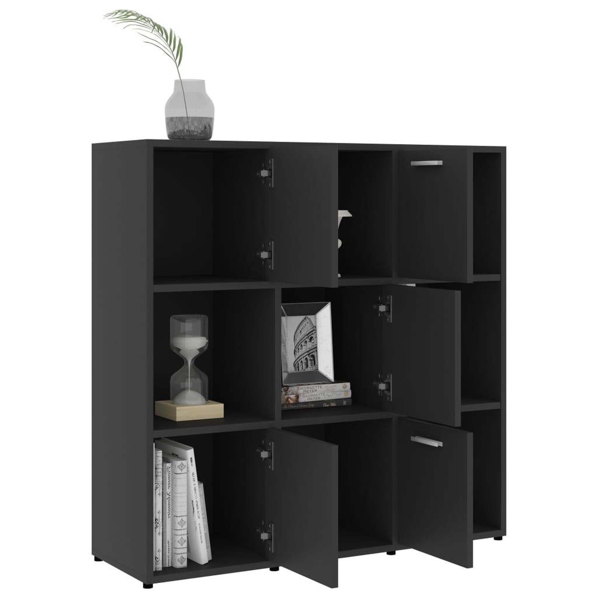 Voir la diapositive 4 : VIDAXL Bibliotheque Gris 90x30x90 cm Bois d'ingenierie