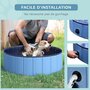 Voir la diapositive 4 : PAWHUT Piscine pour chien bassin PVC pliable anti-glissant facile à nettoyer diamètre 100 cm hauteur 30 cm bleu