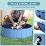 Voir la diapositive 4 : PAWHUT Piscine pour chien bassin PVC pliable anti-glissant facile à nettoyer diamètre 100 cm hauteur 30 cm bleu