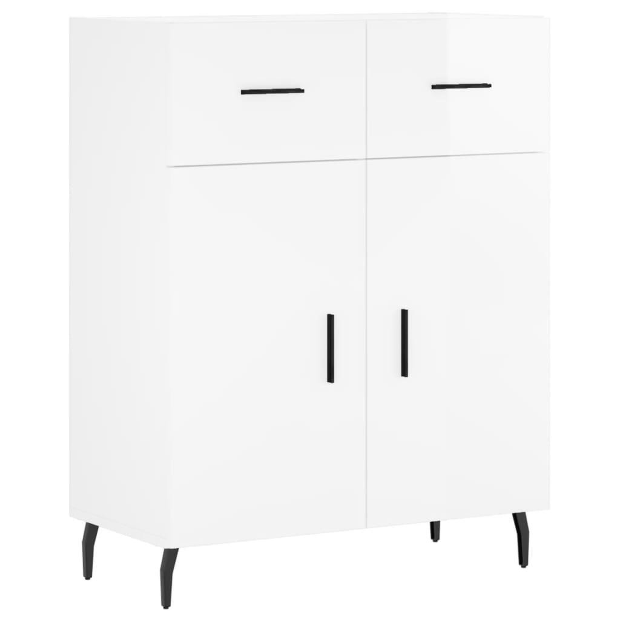 Voir la diapositive 2 : VIDAXL Buffet Blanc brillant 69,5x34x90 cm Bois d'ingenierie