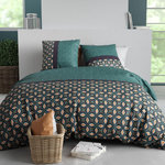 ATELIER DU COTON Housse de couette 240x220 VICTORY + 2 taies coton 57 fils