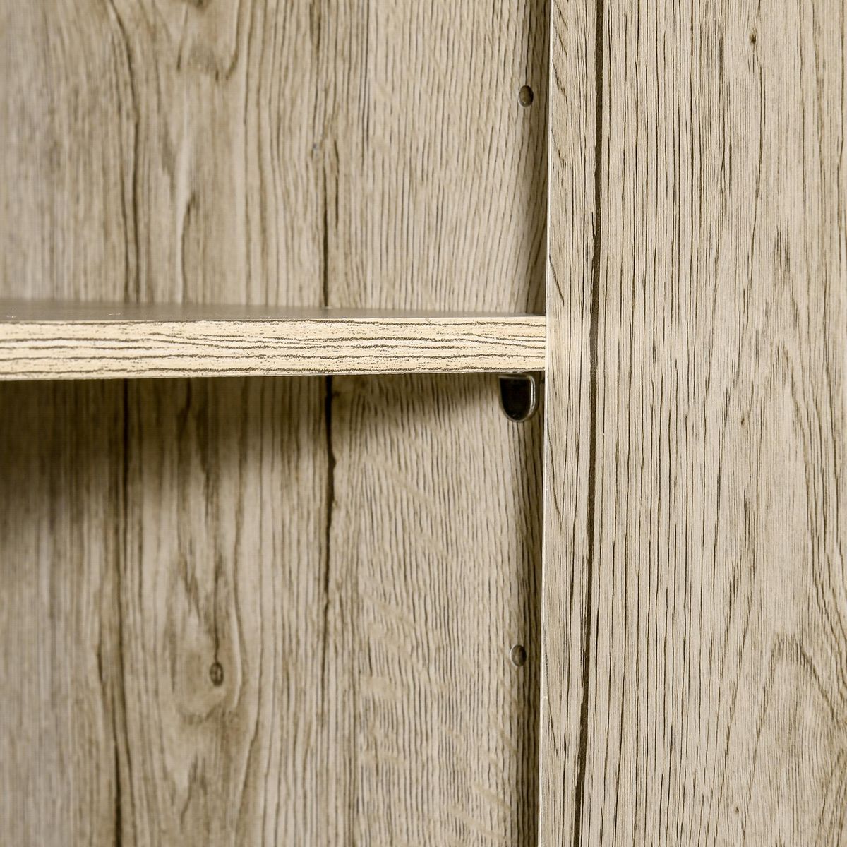 HOMCOM Armoire de cuisine multi-rangements 2 portes 3 tiroirs 3 étagères + grand plateau 90L x 39l x 169H cm bicolore chêne clair gris