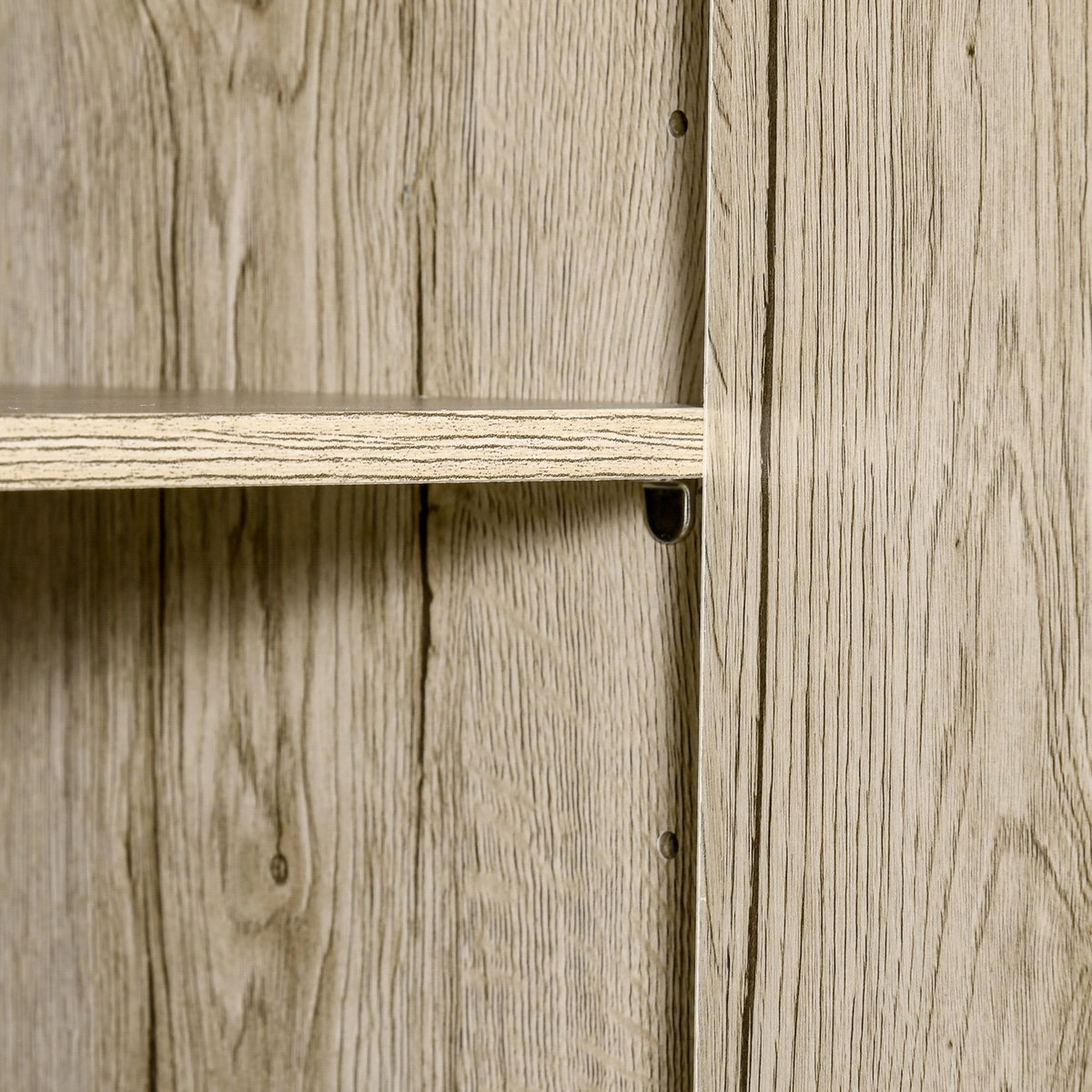 HOMCOM Armoire de cuisine multi-rangements 2 portes 3 tiroirs 3 étagères + grand plateau 90L x 39l x 169H cm bicolore chêne clair gris