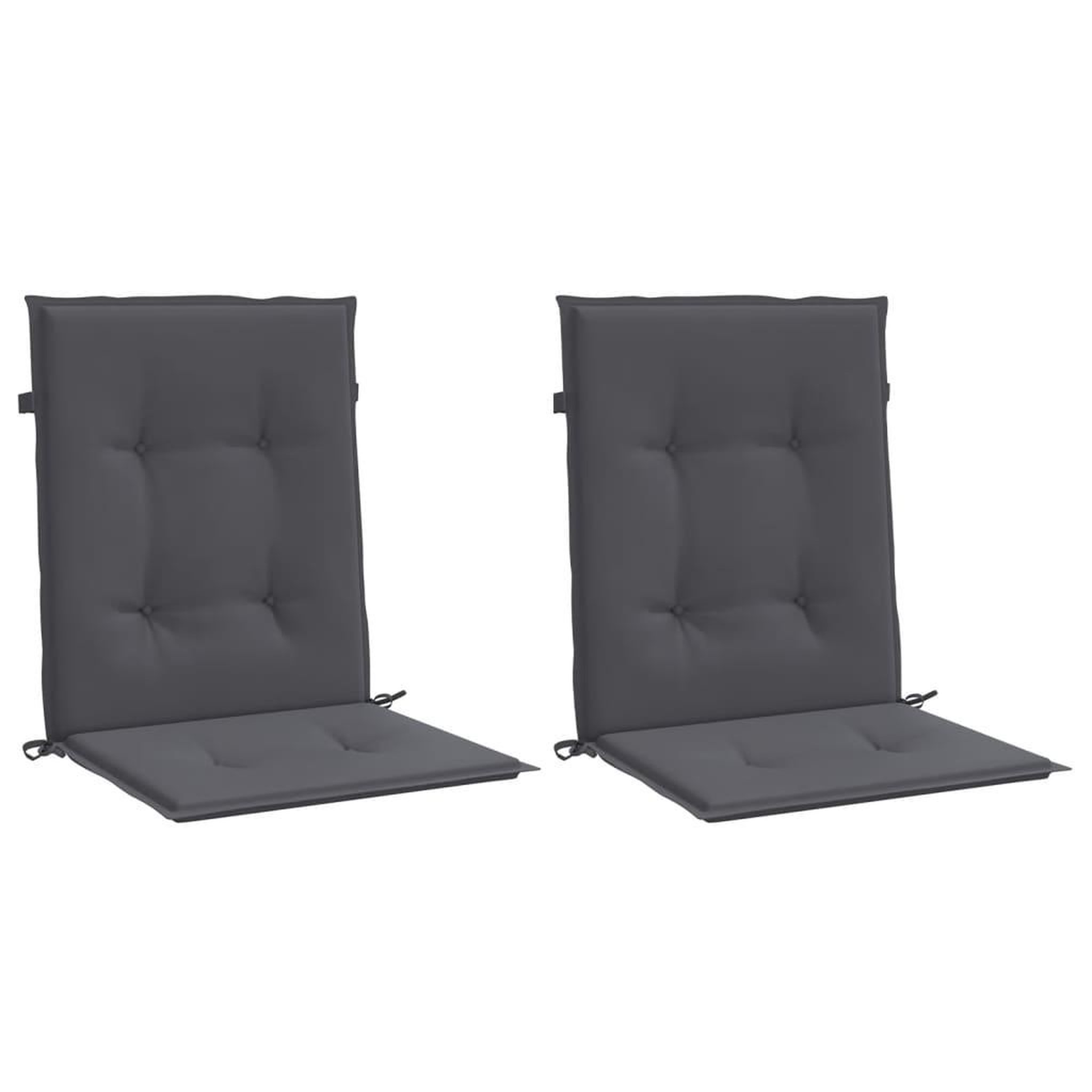 Voir la diapositive 3 : VIDAXL Coussins de chaise de jardin a dossier bas lot de 2 anthracite