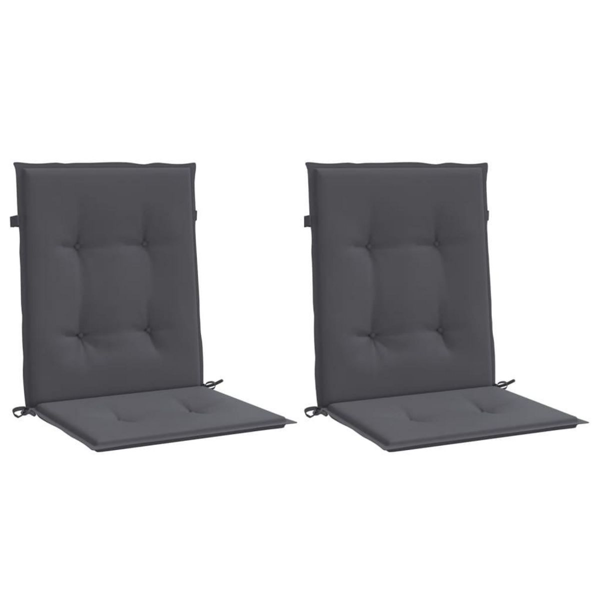 VIDAXL Coussins de chaise de jardin a dossier bas lot de 2 anthracite