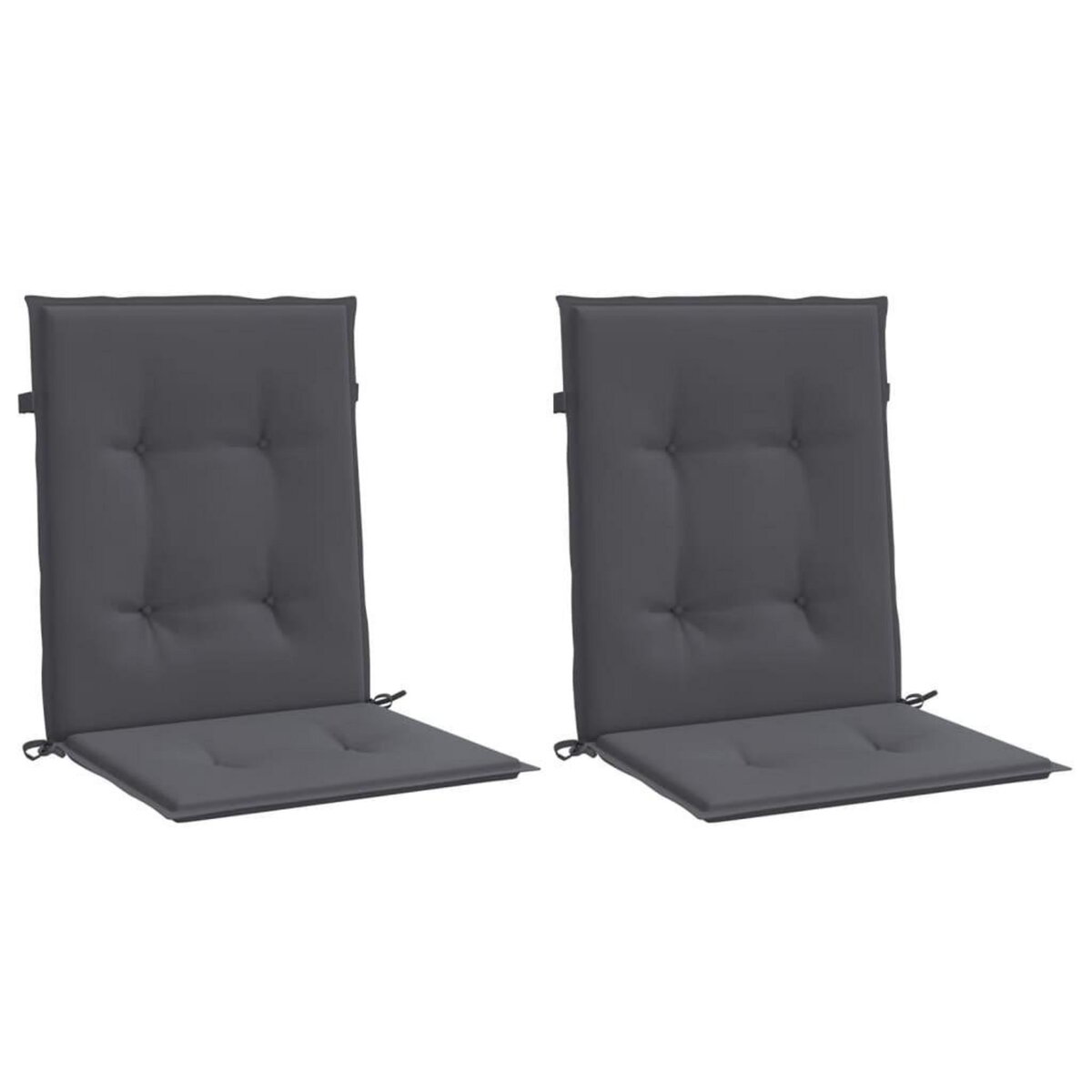 VIDAXL Coussins de chaise de jardin a dossier bas lot de 2 anthracite