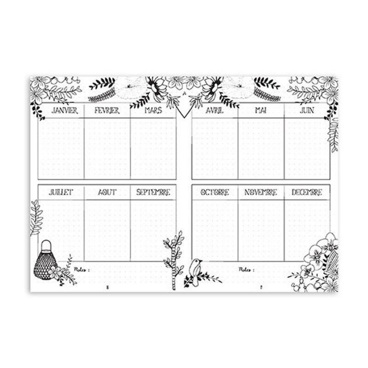 Toga Carnet fleuri - Bullet Journal - Daily journal