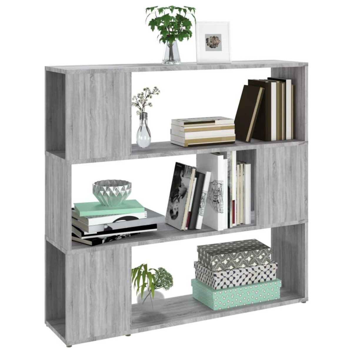 VIDAXL Bibliotheque/Separateur de piece Sonoma gris 100x24x94 cm