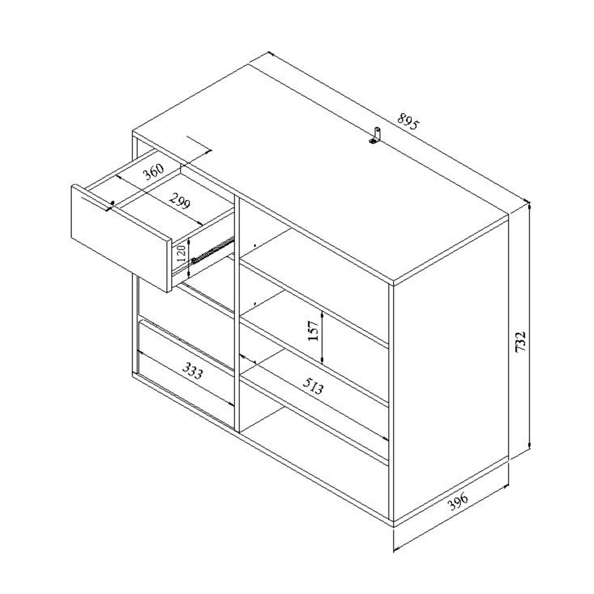 Meuble à chaussures 4 tiroirs 4 niches TIM